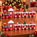 Trem de Natal Decorativo em Madeira com 3 Vagões  Natal  Casa Farfelle