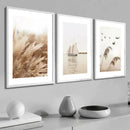 Trio de Quadros Decorativos 40x60 com Moldura - Paisagem Minimalista Casa Farfelle  484 (Produto Shopee)  Casa Farfelle