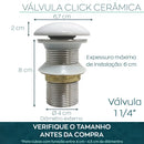 Válvula Click Cerâmica Cuba Banheiro Casa Farfelle  115  Casa Farfelle