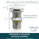 Válvula Click Cerâmica Cuba Banheiro  115  Casa Farfelle
