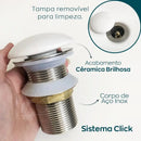 Válvula Click Cerâmica Cuba Banheiro  115  Casa Farfelle