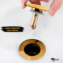 Válvula Click de Inox P/ Cuba Pia de Banheiro Lavatório Dourada Gold de 4cm Casa Farfelle  114  Casa Farfelle