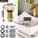 Válvula Click de Inox P/ Cuba Pia de Banheiro Lavatório Dourada Gold de 4cm  114  Casa Farfelle