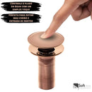 Válvula Click de Inox P/ Cuba Pia de Banheiro Lavatório Rose Gold de 4cm  117  Casa Farfelle