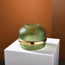 Vaso de Vidro Verde Escuro com Borda Dourada Casa Farfelle  187  Casa Farfelle