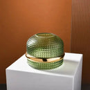 Vaso de Vidro Verde Escuro com Borda Dourada  187  Casa Farfelle