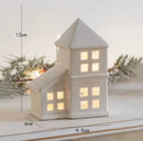 2025 Vila de Natal com Enfeites Luminosos De Natal , Casa De Cerâmica Nórdica