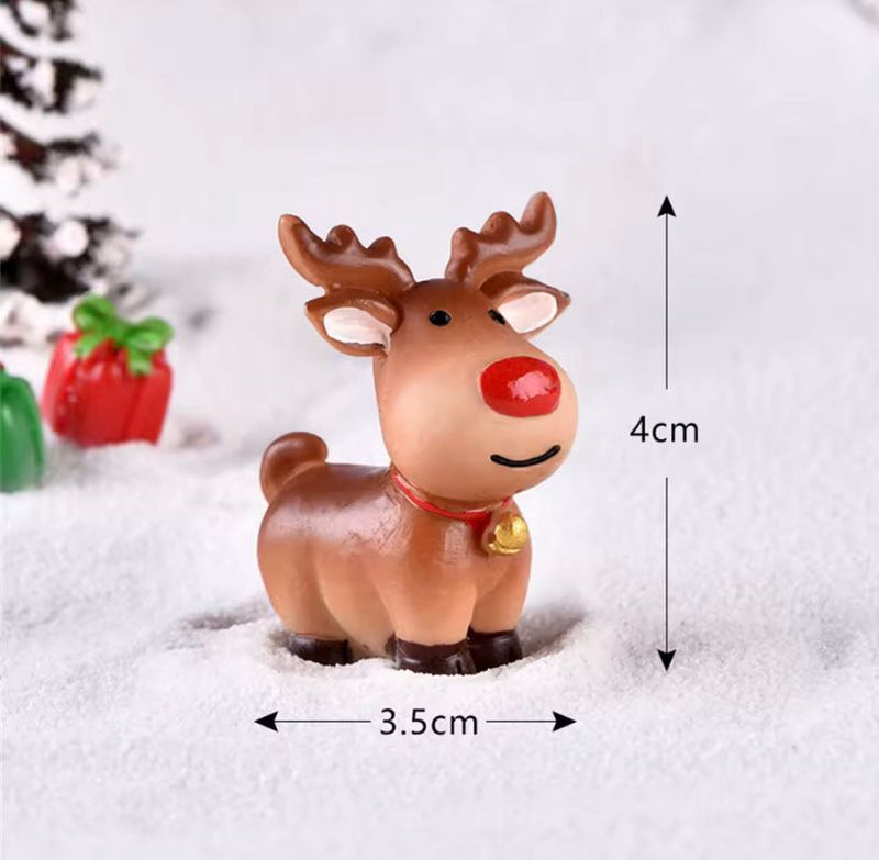 Miniaturas De Resina De Natal Papai Noel Boneco de Neve Rena Enfeite