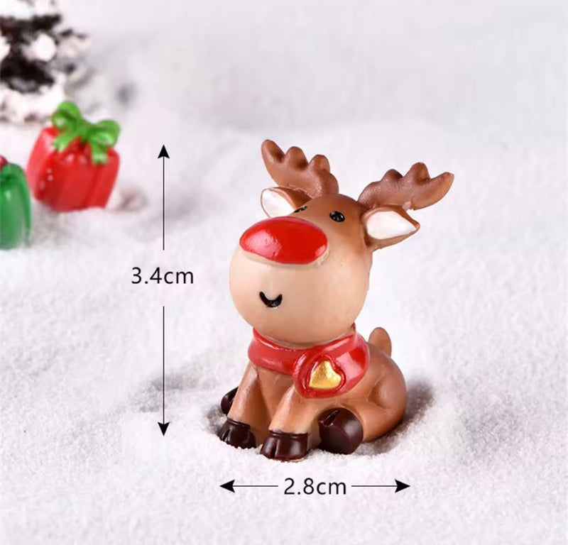 Miniaturas De Resina De Natal Papai Noel Boneco de Neve Rena Enfeite