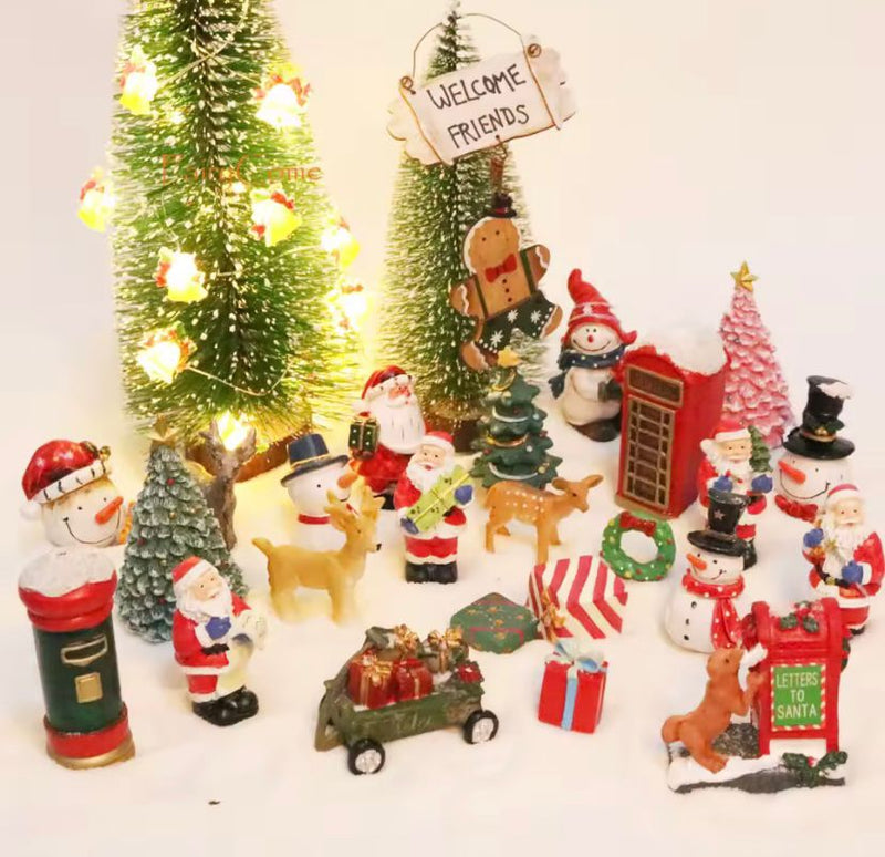 Miniaturas de Natal para Jardim de Fadas, Enfeites em Miniatura