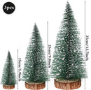 Mini Árvore de Natal Base de Madeira em Miniatura