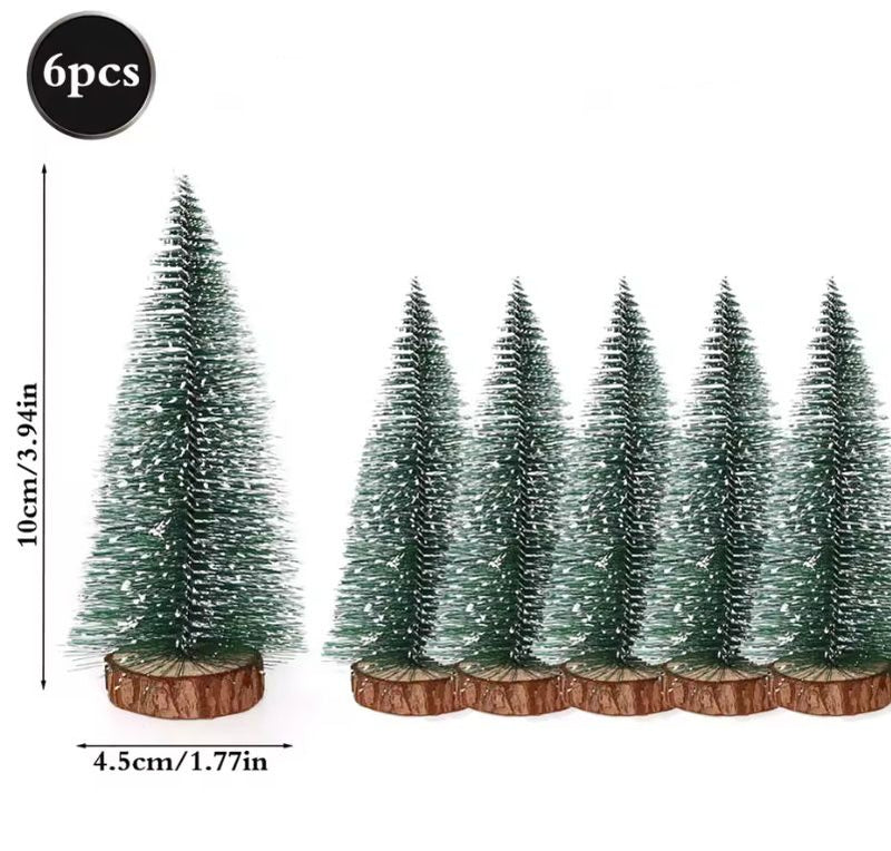 Mini Árvore de Natal Base de Madeira em Miniatura