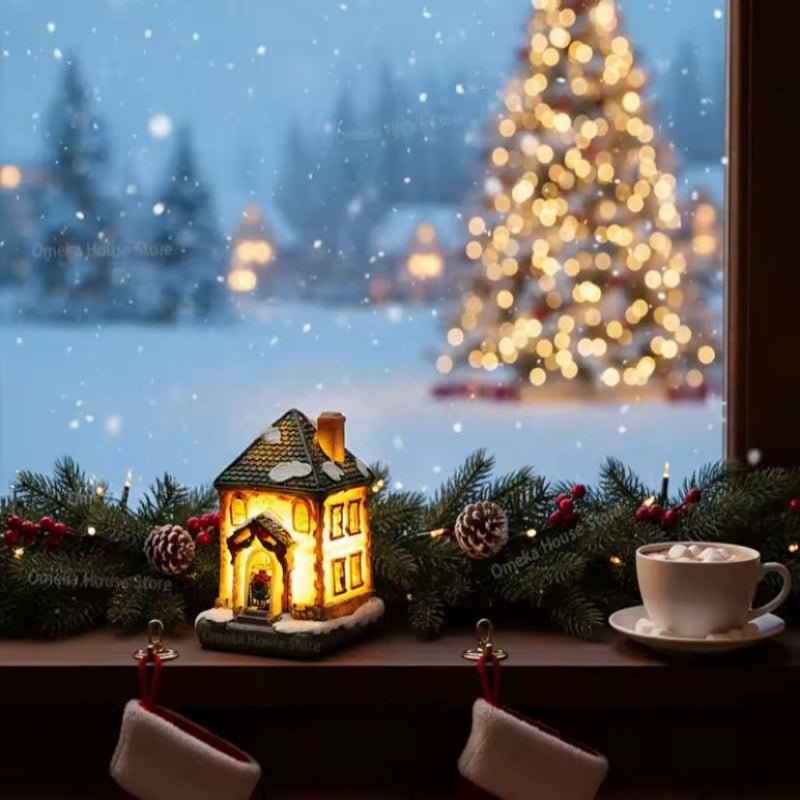 Casas da Vila Natalina - Chalé de Resina Luminosa para Natal