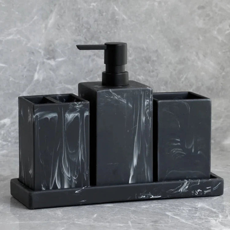 Acessórios de Banheiro com Efeito Mármore - Casa Farfelle