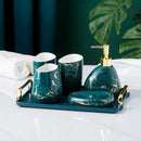 Acessórios Para Banheiro Marmorizado Nórdico 03 Cores - Casa Farfelle