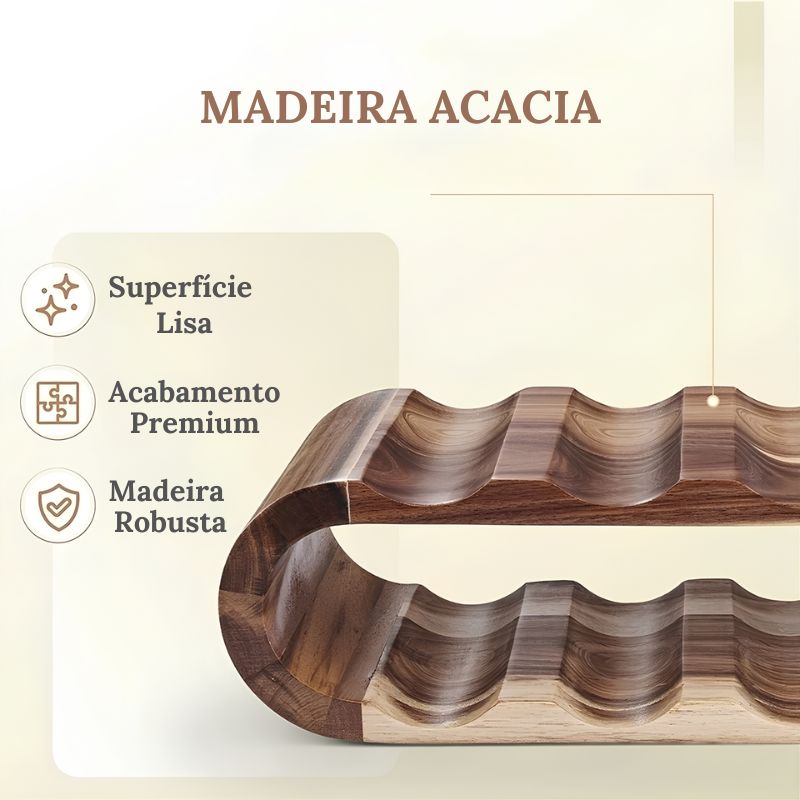 Adega de Madeira para Vinhos - 8 Garrafas - Casa Farfelle