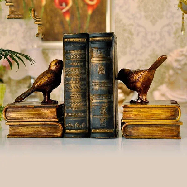 Aparadores de Livros Retro Birds em Resina - Casa Farfelle