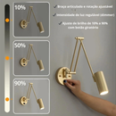 Arandela LED Dourada de Parede Articulada para Escritório - Casa Farfelle