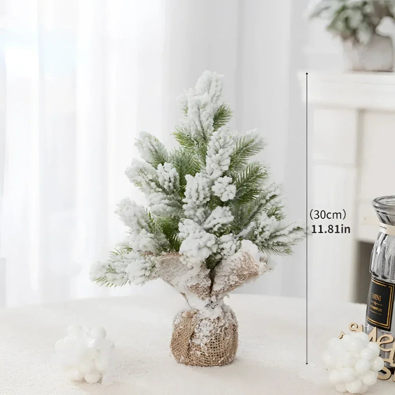 Árvore de Natal Artificial com Neve e Luzes Quentes de Mesa Lenogue - Casa Farfelle