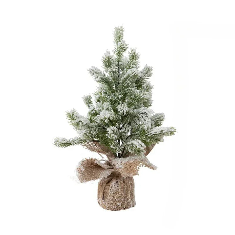 Árvore de Natal Artificial com Neve e Luzes Quentes de Mesa Lenogue - Casa Farfelle