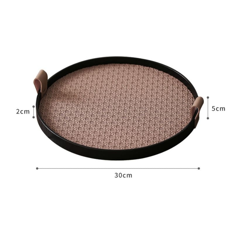 Bandeja Decorativa Redonda Banheiro/Sala com Alça Polihousi - Casa Farfelle