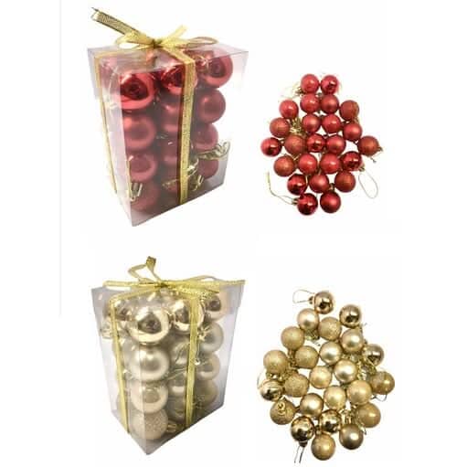 Bola De Natal 48 Peças|4CM Decoração de Natal Produto de Natal 222 Casa Farfelle 