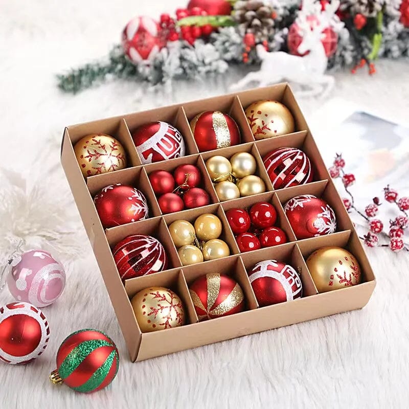 Bolas de Natal Variadas - Kit com 44 Unidades - Casa Farfelle