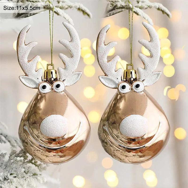 Bolas Decorativas para Árvore de Natal Renas - Casa Farfelle