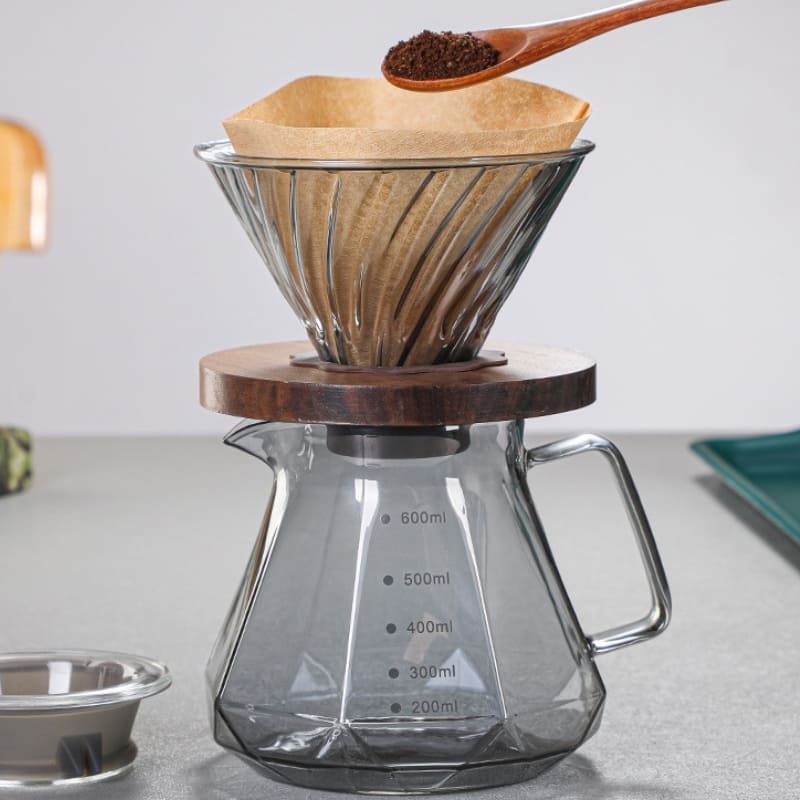 Bule de Café Vidro Borossilicato Coador de Café Hario V60 Polihousi - Casa Farfelle