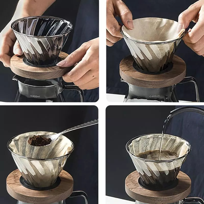 Bule de Café Vidro Borossilicato Coador de Café Hario V60 Polihousi - Casa Farfelle