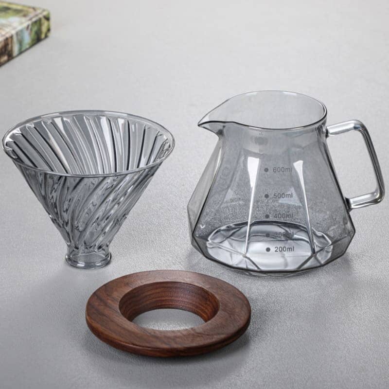 Bule de Café Vidro Borossilicato Coador de Café Hario V60 Polihousi - Casa Farfelle