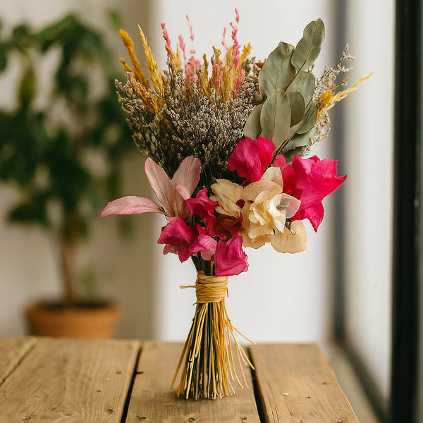Buquê de Flores e Folhagens Desidratadas - Casa Farfelle