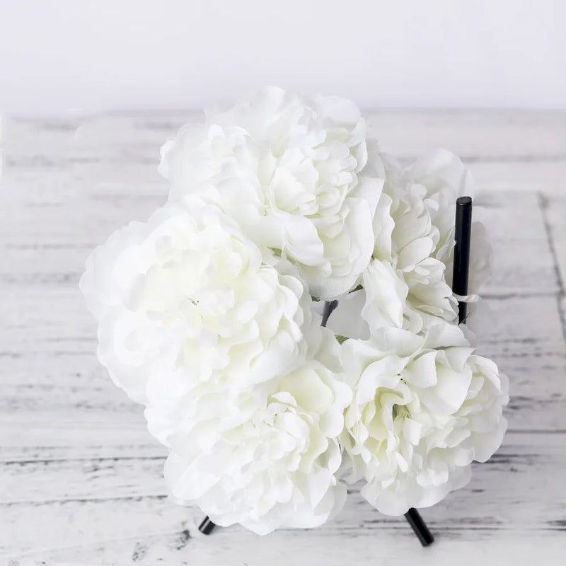 Buquê de Flores Peônia de Seda Artificial para Decoração (5 flores) - Casa Farfelle