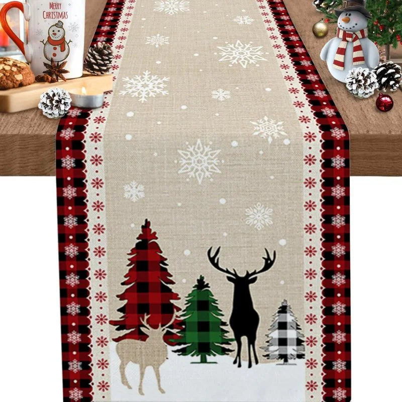 Caminho de Mesa Natalino em Algodão para Decoração Lenogue - Casa Farfelle
