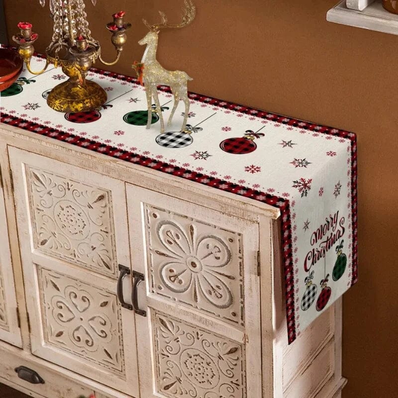 Caminho de Mesa Natalino em Algodão para Decoração Lenogue - Casa Farfelle