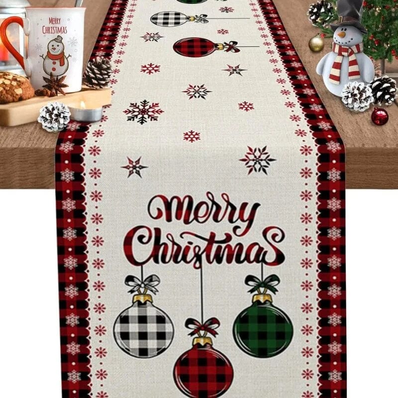 Caminho de Mesa Natalino em Algodão para Decoração Lenogue - Casa Farfelle