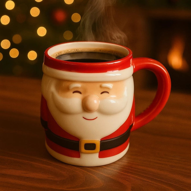 Caneca de Natal em Cerâmica Papai Noel – 330ml - Casa Farfelle