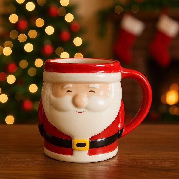 Caneca de Natal em Cerâmica Papai Noel – 330ml - Casa Farfelle