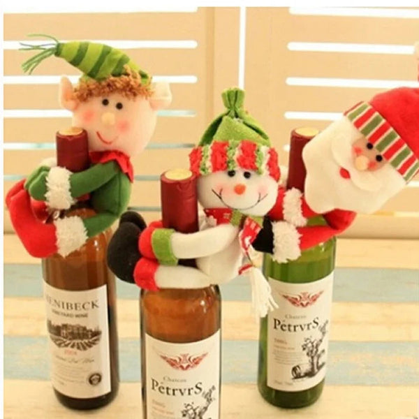 Capa de Garrafa de Vinho Decorativa Natal - Casa Farfelle