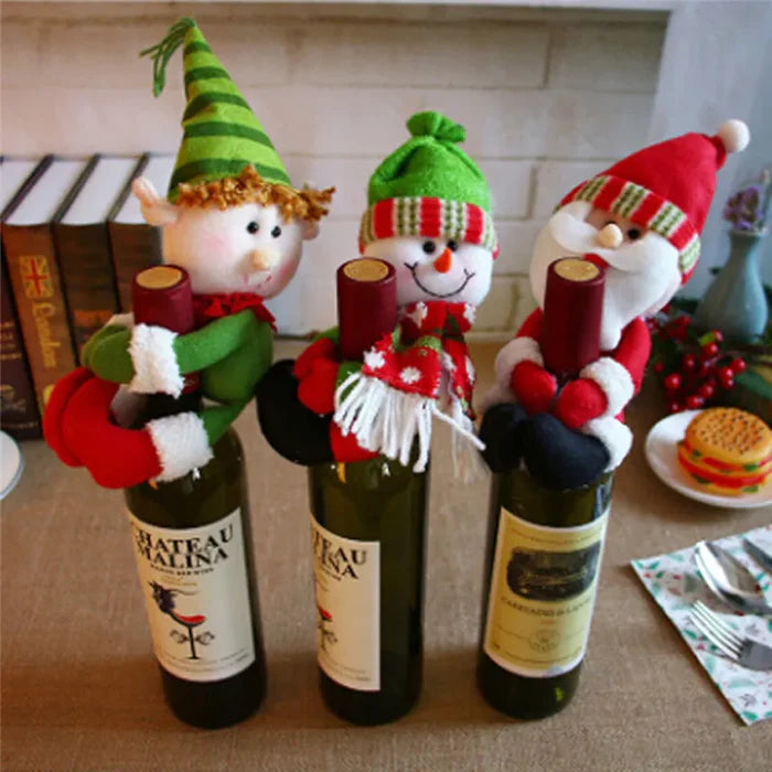 Capa de Garrafa de Vinho Decorativa Natal - Casa Farfelle