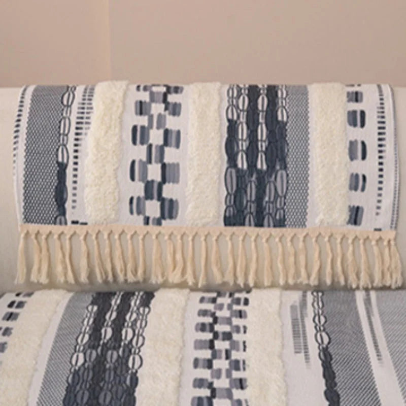 Capa de Sofá em Algodão e Linho com Design 3d Estilo Boho - Casa Farfelle