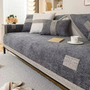 Capa para Sofá em Chenille Antiderrapante para Proteção Azul - Casa Farfelle