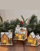 Casa de Madeira de Natal com Luz LED