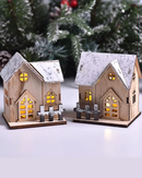 Casa de Madeira de Natal com Luz LED