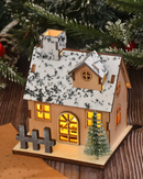 Casa de Madeira de Natal com Luz LED
