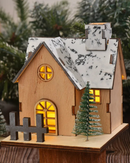 Casa de Madeira de Natal com Luz LED