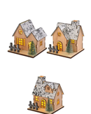 Casa de Madeira de Natal com Luz LED