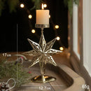 Castiçal de Ferro Dourado com Estrela e Rena Decoração Natal Lenogue - Casa Farfelle