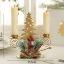 Castiçal de Ferro Dourado com Papai Noel e Rena Decoração Natal Lenogue - Casa Farfelle