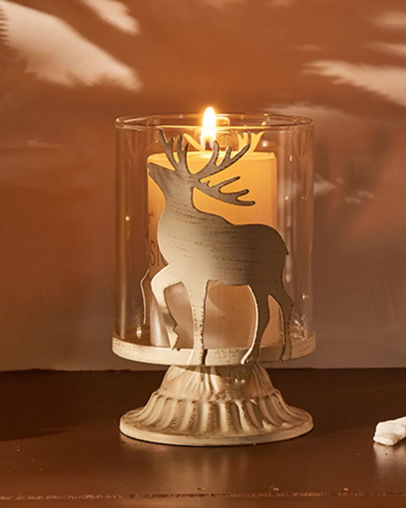 Castiçal de Natal em Vidro Retrô